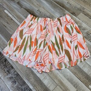 Calligraphie Floral Casual Shorts Size Medium